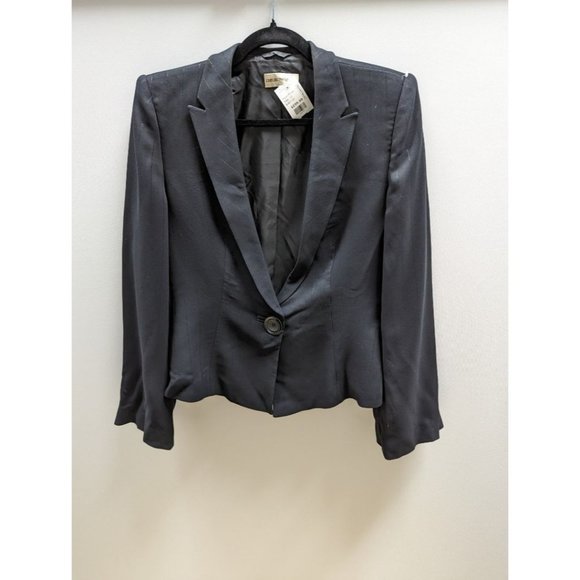 Emporio Armani Black Slim Cut One Button Blazer